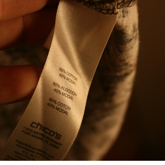 Chico's Desert Divisions Gigi Cotton & Modal Printed 3/4 Sleeve Blouse - Picture 5 of 6